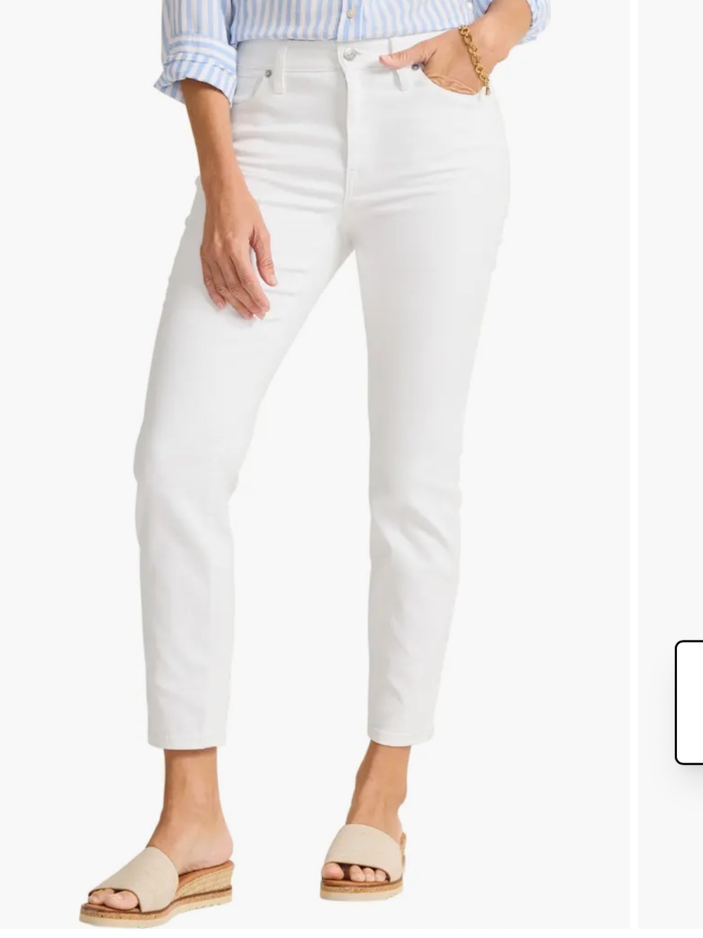 Tommy Bahama white Ana Twill low waisted demin ankle jeans pants Size 4